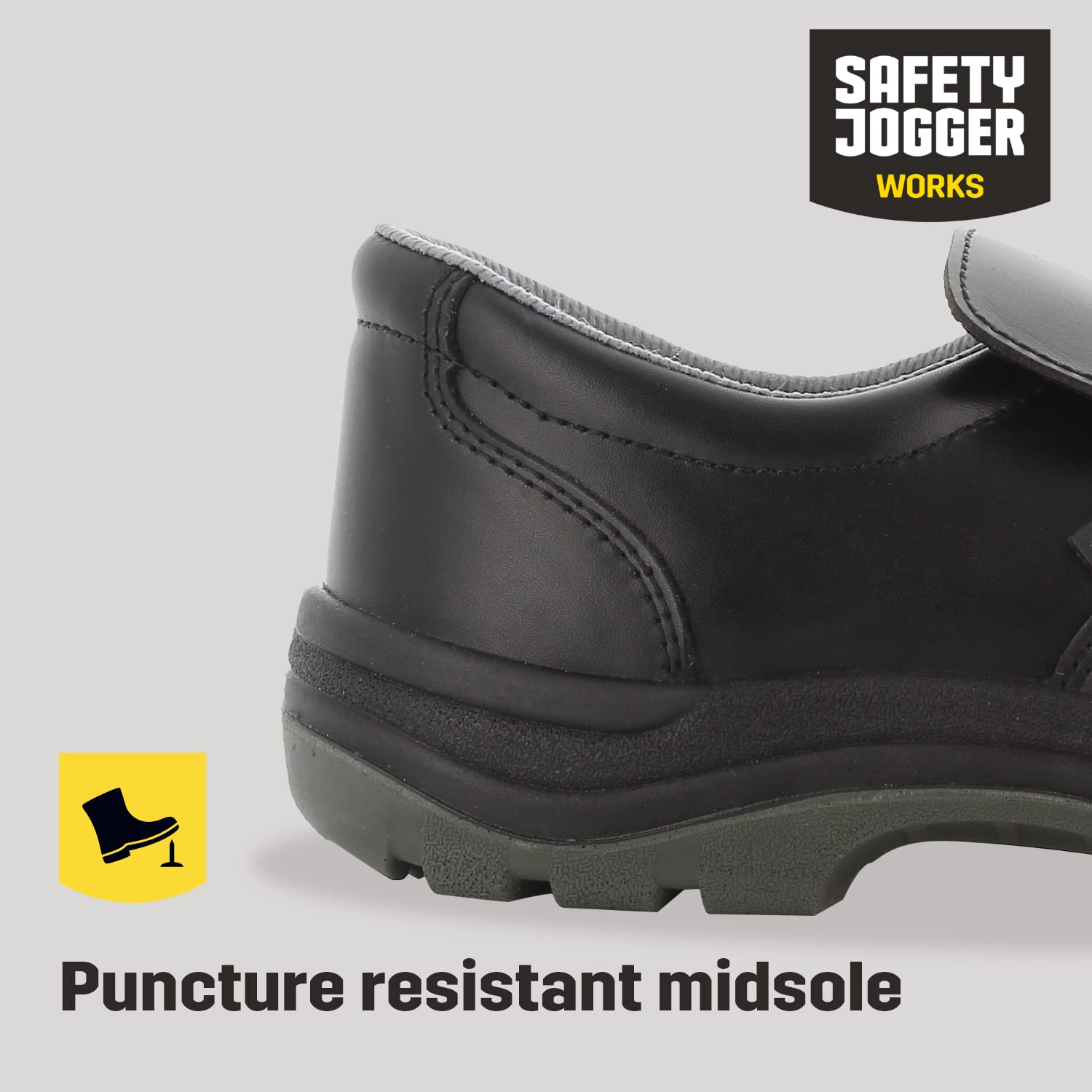 SAFETY JOGGER S2 Chaussures de Sécurité Hommes avec Embout en Acier – X0500 - Chaussure de Travail Antidérapante Femmes, Sabot de Sécurité en Cuir, Antibactérien, Résistant à l’Eau, Blanc