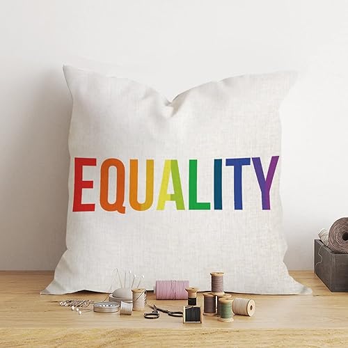Miniatura 2 de Funda de almohada de igualdad arco iris LGBTQ Pride funda de almohada pansexual transgénero LGBTQ funda de cojín gay rústica arco iris decoración