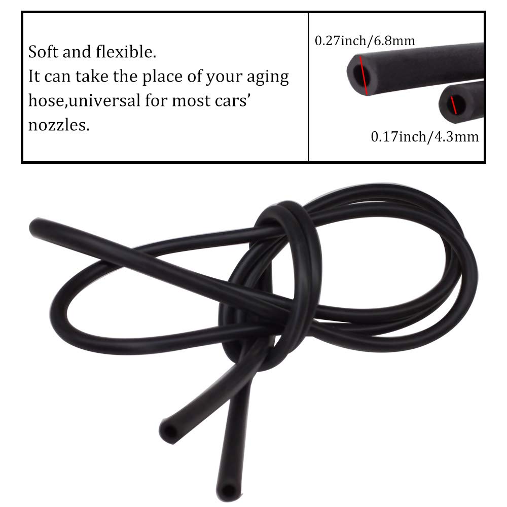 Windshield Wiper Water Washer Spray Nozzle Jet + 6.5ft Tube Pipe - Foto 6