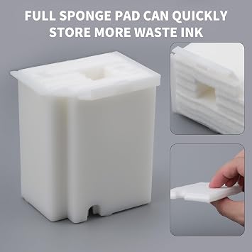 Waste Ink Pad Replacement – 2pcs Maintenance Box Sponge Replacements Compatible with EPSON EcoTank ET-2800, ET-2803, ET-4800, ET-2400, ET-2720, ET-4700, L3110, L3250, L3150, L3210 Printers