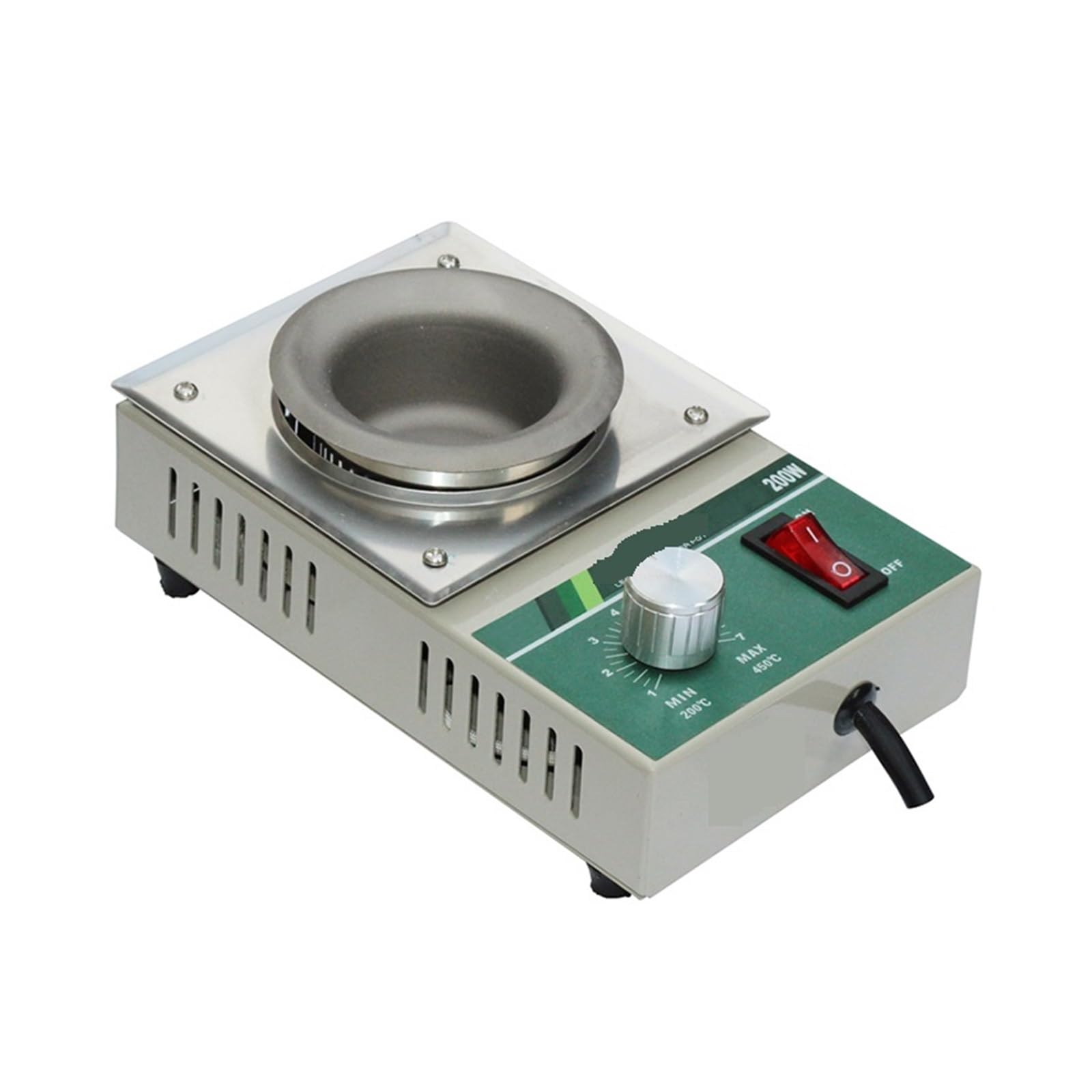 Tygiel lutowniczy 200W Micro bezołowiowy topnik lutowniczy Mini tygiel odporny na wysoką temperaturę do spawania małych płytek PCB(ZB50D Lead Free)