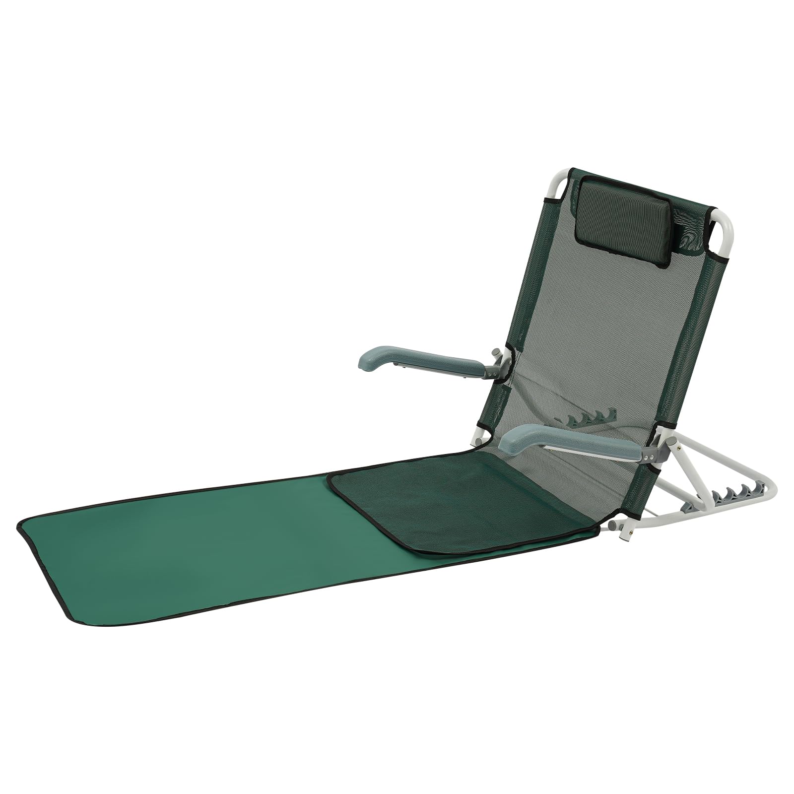 20°-75°, supporto per la schiena regolabile, 5 livelli di inclinazione, schienale regolabile 57 x 67 cm, ergonomico, supporto per letto e schiena, per anziani, schienale del letto (verde)