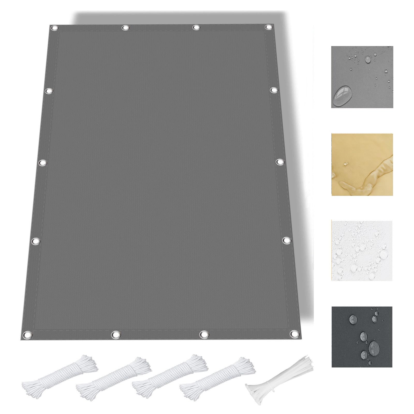 Voile d'ombrage 3.3x3.3m pour bloquer 95% des UV et s'abriter de la pluie sur la terrasse