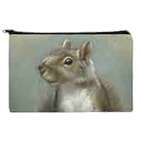 Kosmetiktasche Mit Eichhörnchen-Motiv – Canvas-Tasche Mit Reißverschluss, Ca. 20x14 Cm, Perfekt Für Reisen