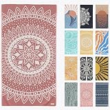 Feshka Toallas de playa turcas 100% orgánicas con diseños y colores únicos (37 x 67) | Toalla de baño de secado rápido, manta manta sin arena, extra grande peshtemal (granate)