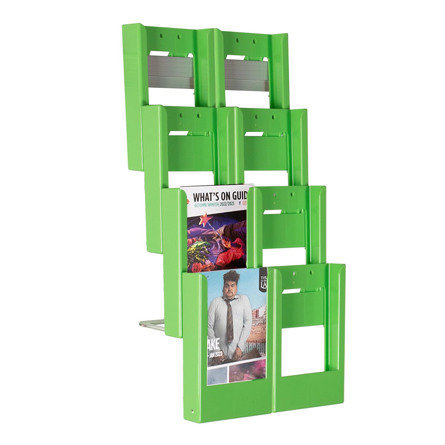 Wonderwall Leaflet Holder A5 | Literature Display Brochure Dispenser | Wall Mounted | Expanda-Stand System | Coloured 8 X A5 pockets - Ideal for Reception Areas (Green)