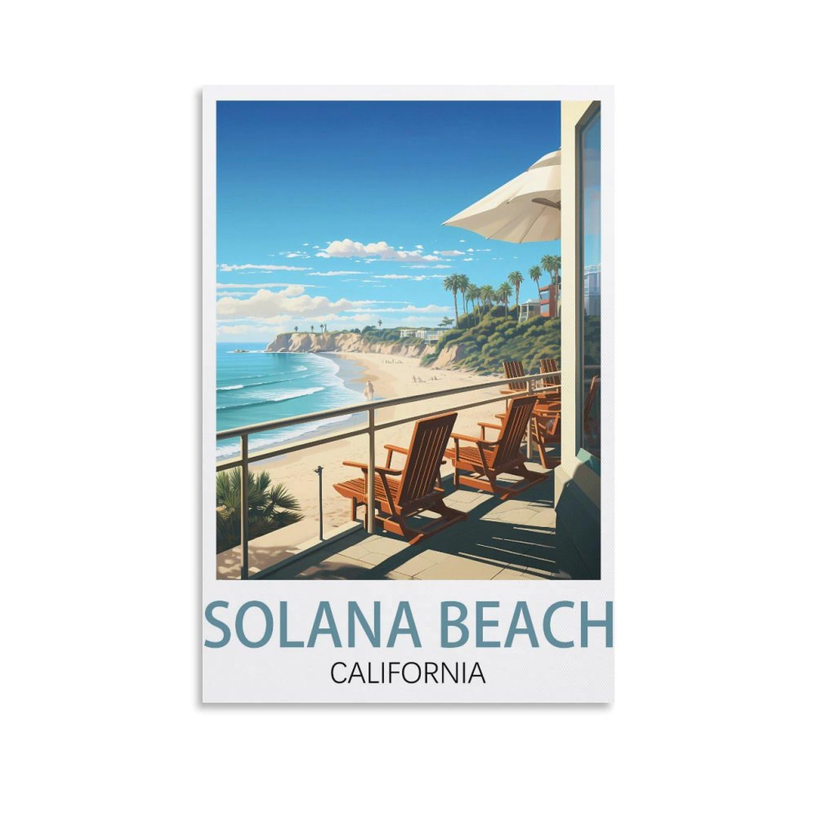 Metal Tin Sign Metal Wall Decorative Tin Signs for Home Kitchen Bar Coffee Shop Club Orchard Decoration Solana Beach California Posters 15x30cm