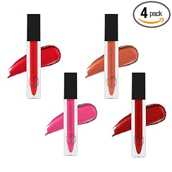 Ornare Matte Lipstick Combo of 4 Long Lasting Date Night, Bubblegum, Beach Nude, Wine Drop