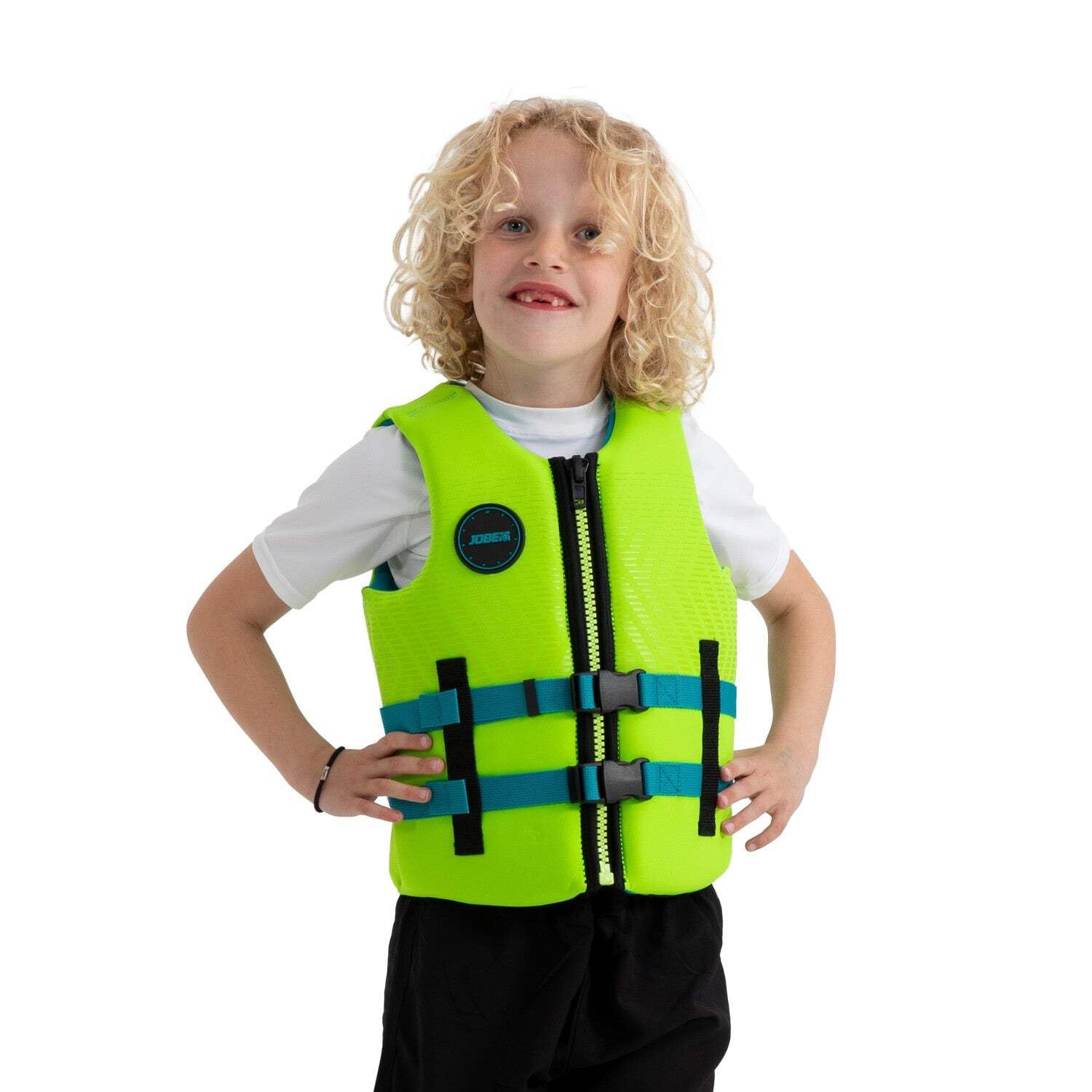 Jobe Schwimmweste für Kinder, Neopren, Vintage Teal, 50 Newton Auftrieb, mit Reißverschluss und Schnallen