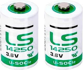 LS14250 (2 Pack) 1/2 AA 3.6v PLC Automatic Industrial Control Equipment NC Machine Meter Gas Meter Probe Lithium Battery LS14250 (2 Pack)