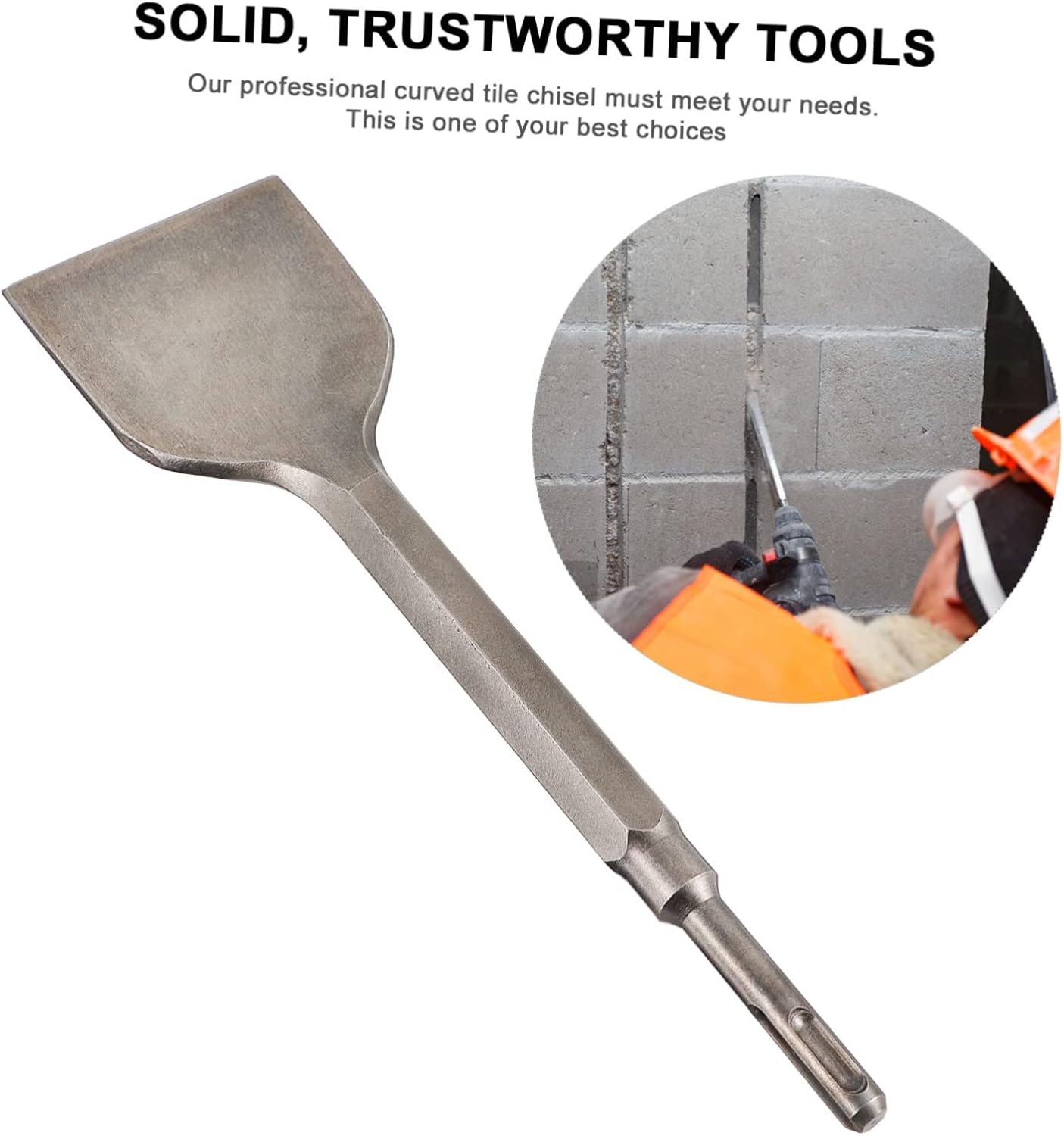POPETPOP Bent Tile Chisel Masonry Hammer Concrete Chisel for Electric Drill Angled Tile Removal Tool