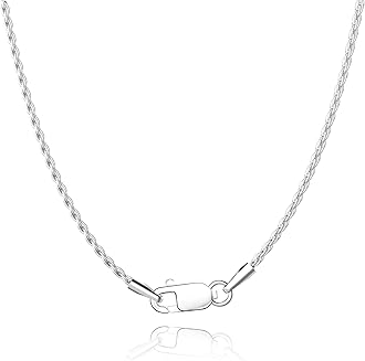 Diamond Cut 925 Sterling Silver Chain Rope Chain Italian Silver Necklace Chain for Women Men Super Shiny Durable 1.35mm Size 16,18, 20, 22, 24 Inches