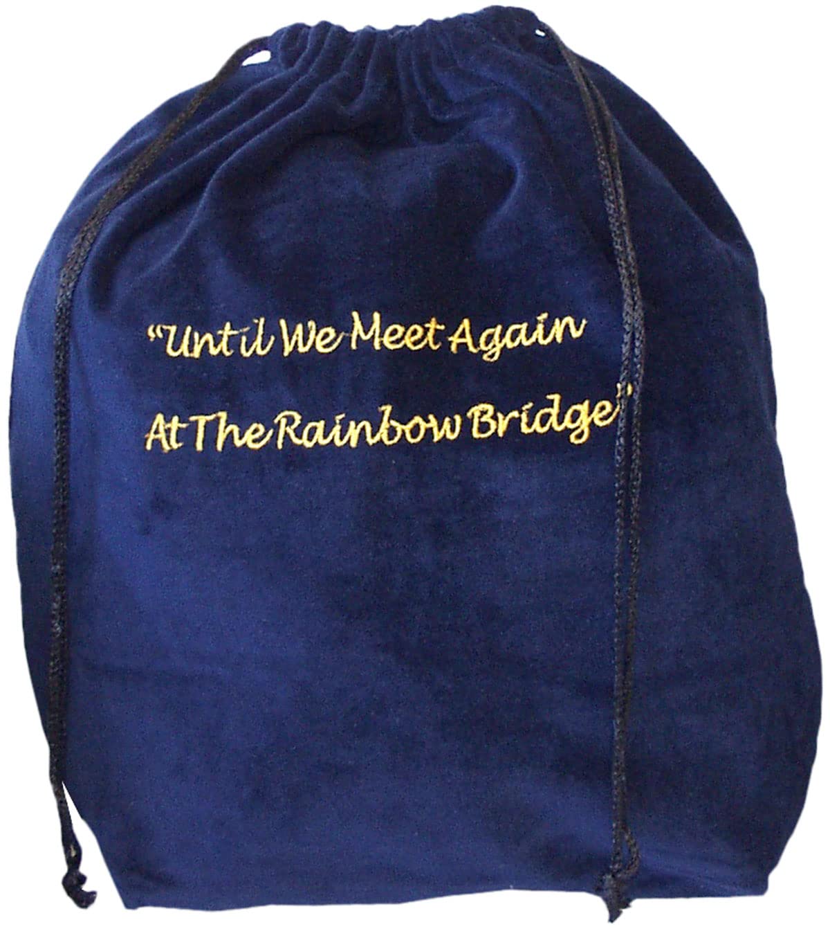 Medium Blue Rainbow Bridge Velvet Cremation Urn Bag - Velvet Cotton Bag for Urn - Medium Size 9"L x 6"W x 13"H - Great for Holding a Pet Urn Measuring 11"H or Smaller