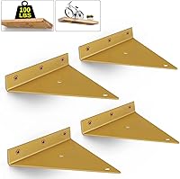 Vista 1 de 4 Pack Shelf Brackets, Triangle Shelf Bracket- 6 Inch for DIY Shelves, Upgraded 100 LBS Heavy Duty Floating Shelf Brackets Hardware, Hidden Shelves
