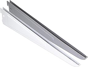 PRIOstahl Regalträger Set 10 Stück 270mm Weiß - 2-Reihig Wandschienen Regalsystem - Stabile Regalhalter bis 55kg für Werkstatt Garage Keller
