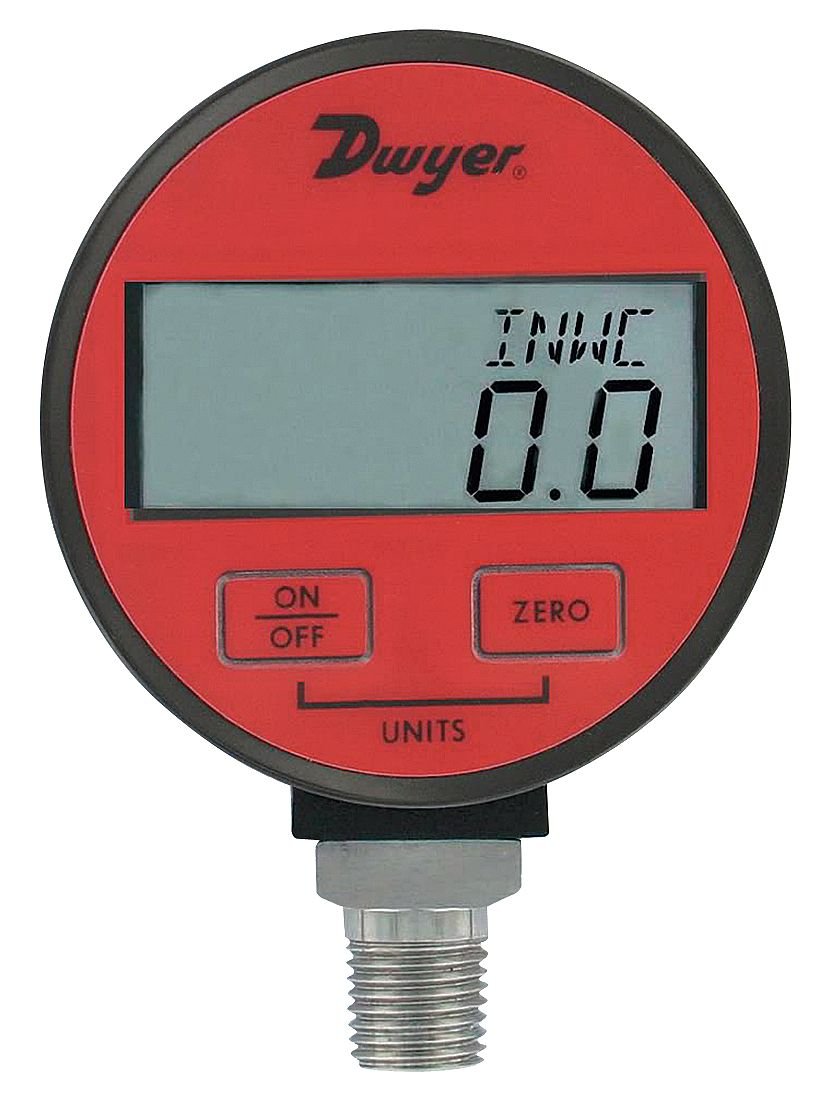 Dwyer® Digital Pressure Gage, DPGA10, 1 Accuracy, Air & Compatible Gases, 0300 psi
