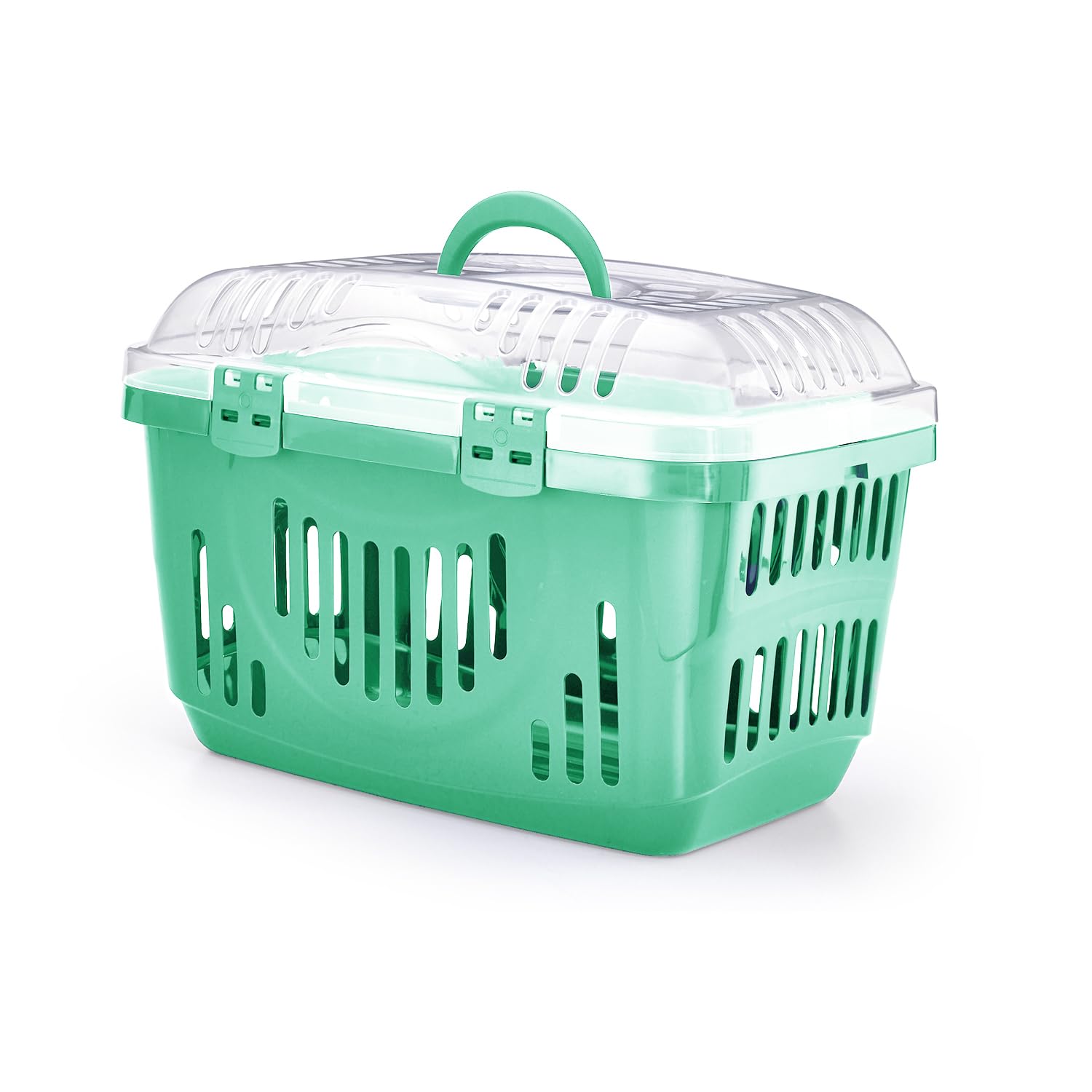 Trasportino Rigido Patam Per Cani E Gatti - Apertura Dall'Alto 49x33x33cm, Blu, Made In Italy - Foto 4