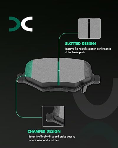 Miniatura 4 de Kit de pastillas de cerámica, D1612 SCITOO 4 piezas de pastillas de freno trasero para Chevy Cobalt/Malibu/HHR, para Ford para Explorer/para