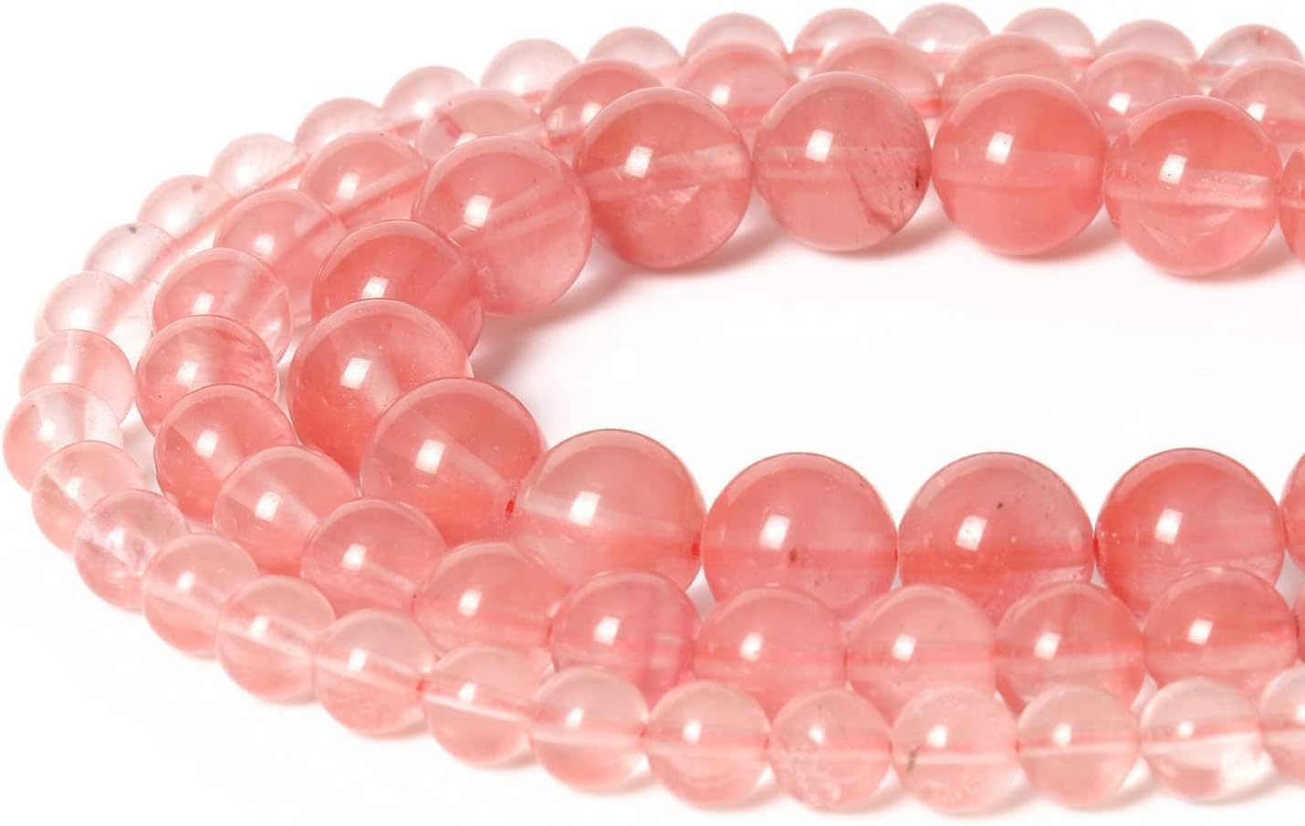 About 35pcs 10mm Natural Stone Beads Watermelon Crystal Beads Energy Crystal Power Gemstone for Jewelry Making, DIY Bracelet Necklace image 2