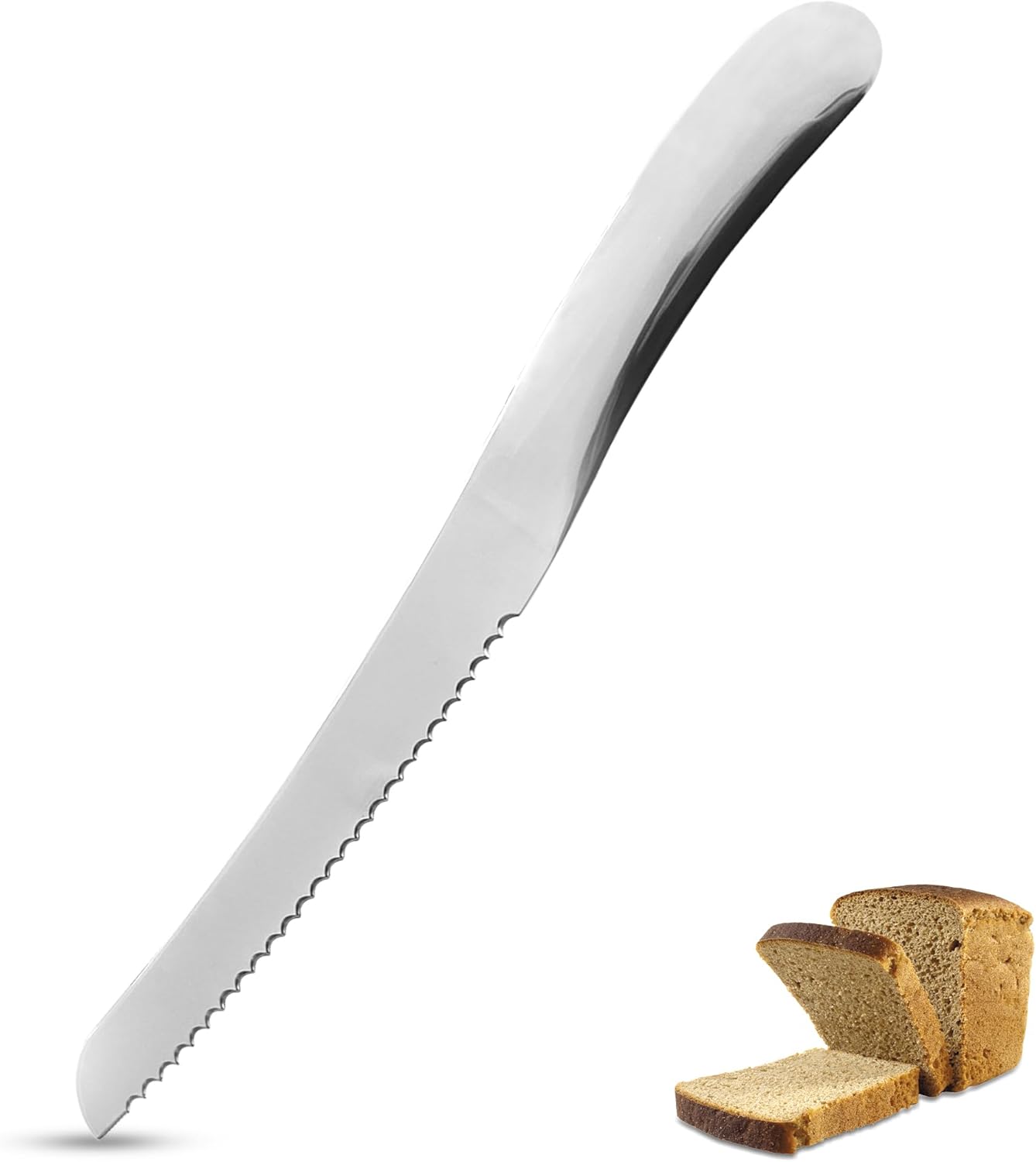 Stainless Steel Bread Knife – Best Bread Knife for Homemade Bread, Sourdough, Baquette Bread| Precision Bread Cutter & Serrated Kitchen Knife Blade