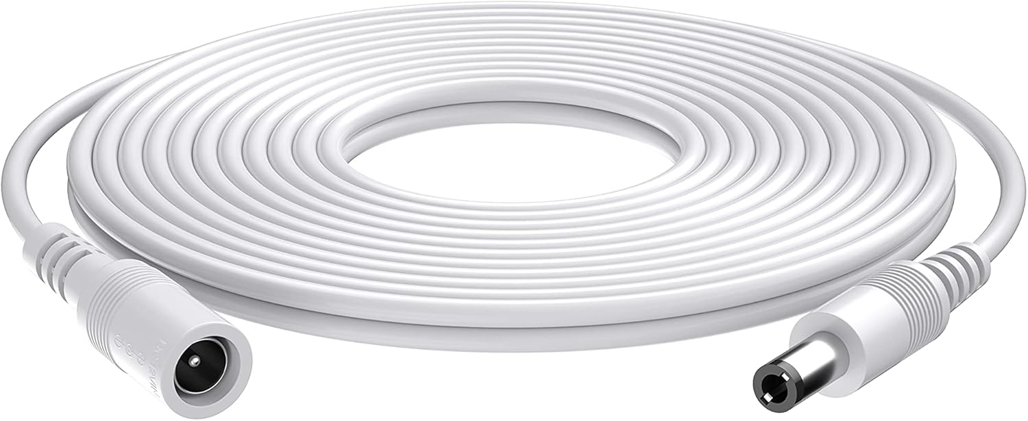 ZOSI 1Pack 12ft 12V DC Power Extension Cable 2.1mm x 5.5mm Power Supply Adapter Extender Cord