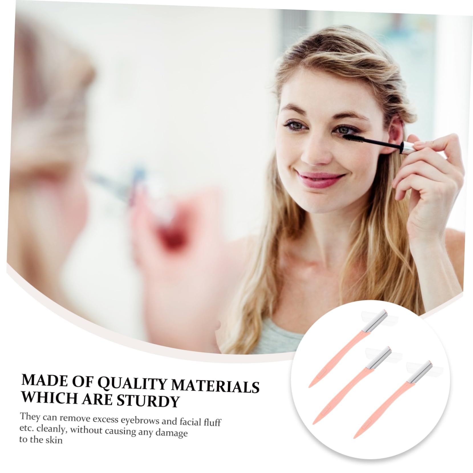 Baluue 9pezzi Rasoio Per Sopracciglia Con Manico Plastica Strumenti Pratici Per La Delle Sopracciglia Rasoio Eyebrow Shaper Rosa Facile Da Trasportare e Utilizzare