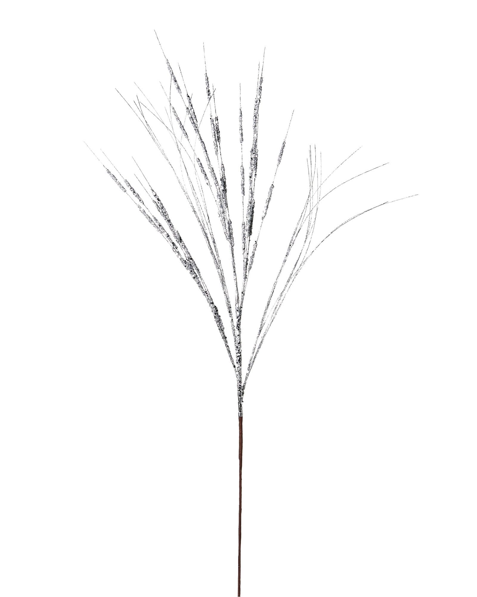 Silver Glitter Wispy Christmas Spray – 100 cm Decorative Stem for Wreaths & Garlands