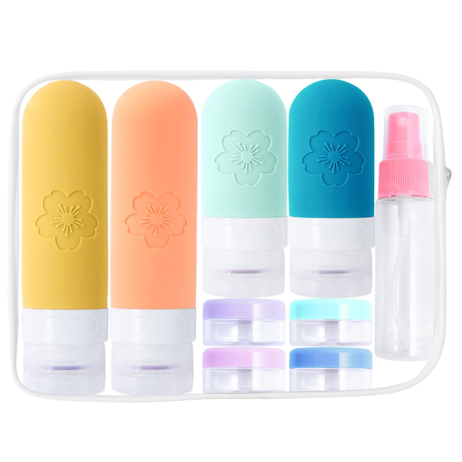 SSKHE 17 Pack Travel Bottles Set for Toiletries, Silicone Travel Containers, Leak-Proof Refillable Travel Toiletry Bottles