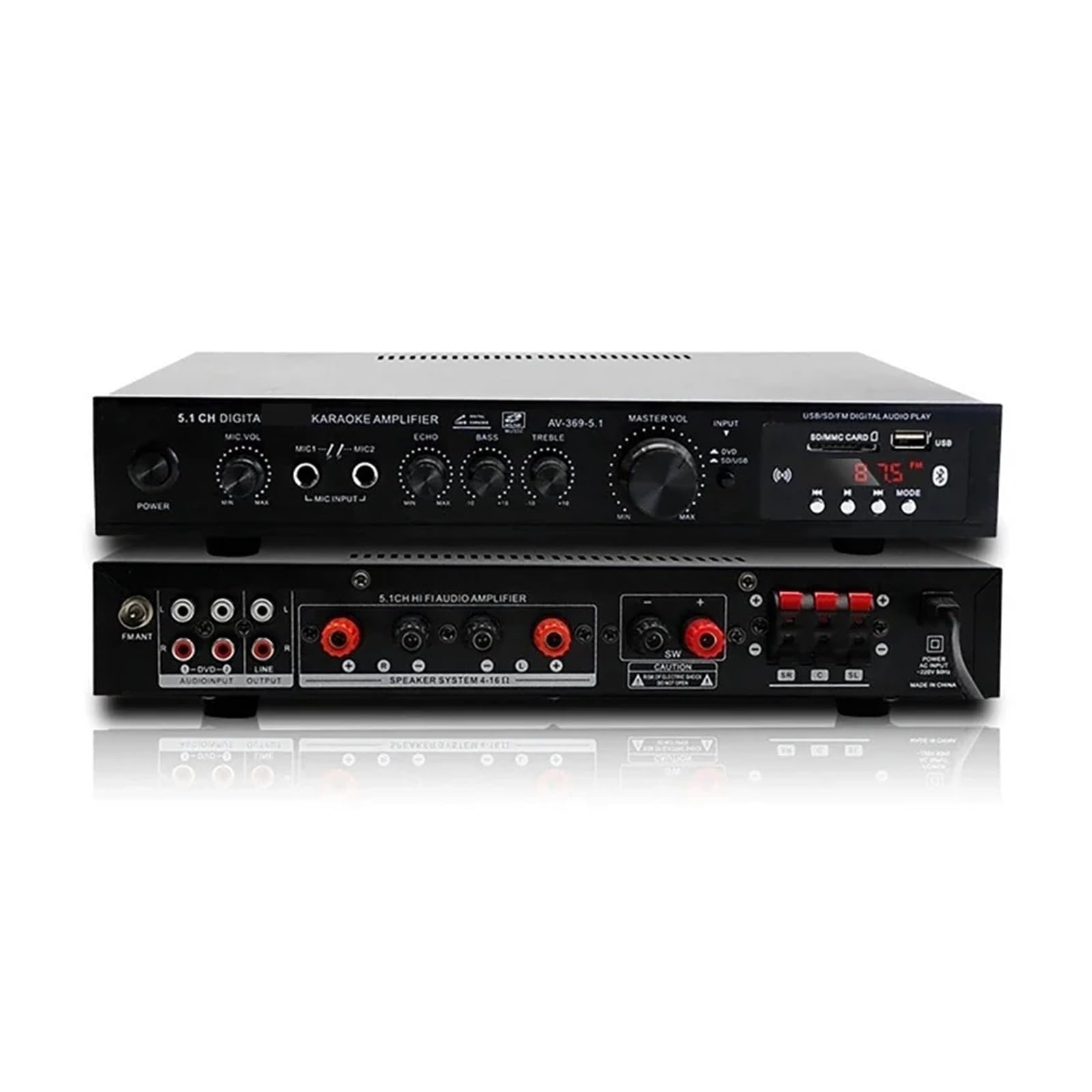 Radio 5.1 Channel Stereo High Power Amplifier Super Bass Rate Stage Home Theater HiFi Amplifier