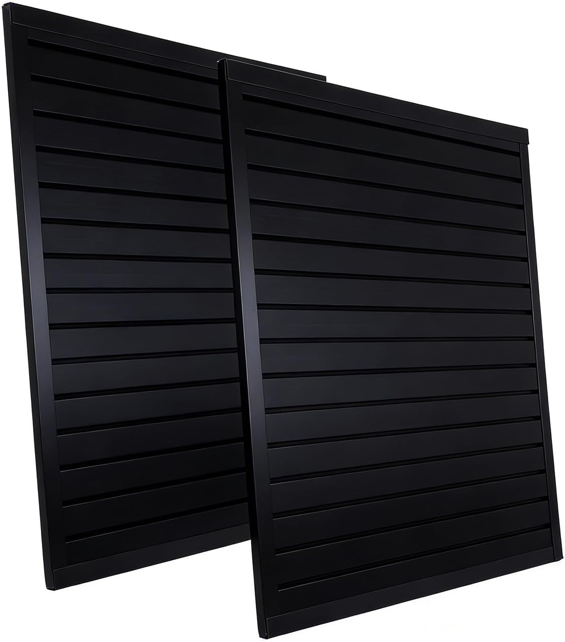 2 Pack 4x8ft PVC Slat Wall Paneling Garage Storage Systems High Load Capacity Wall Organizer for Workshop Craft Room Garden Tool Bike Ladder Storage (Black)
