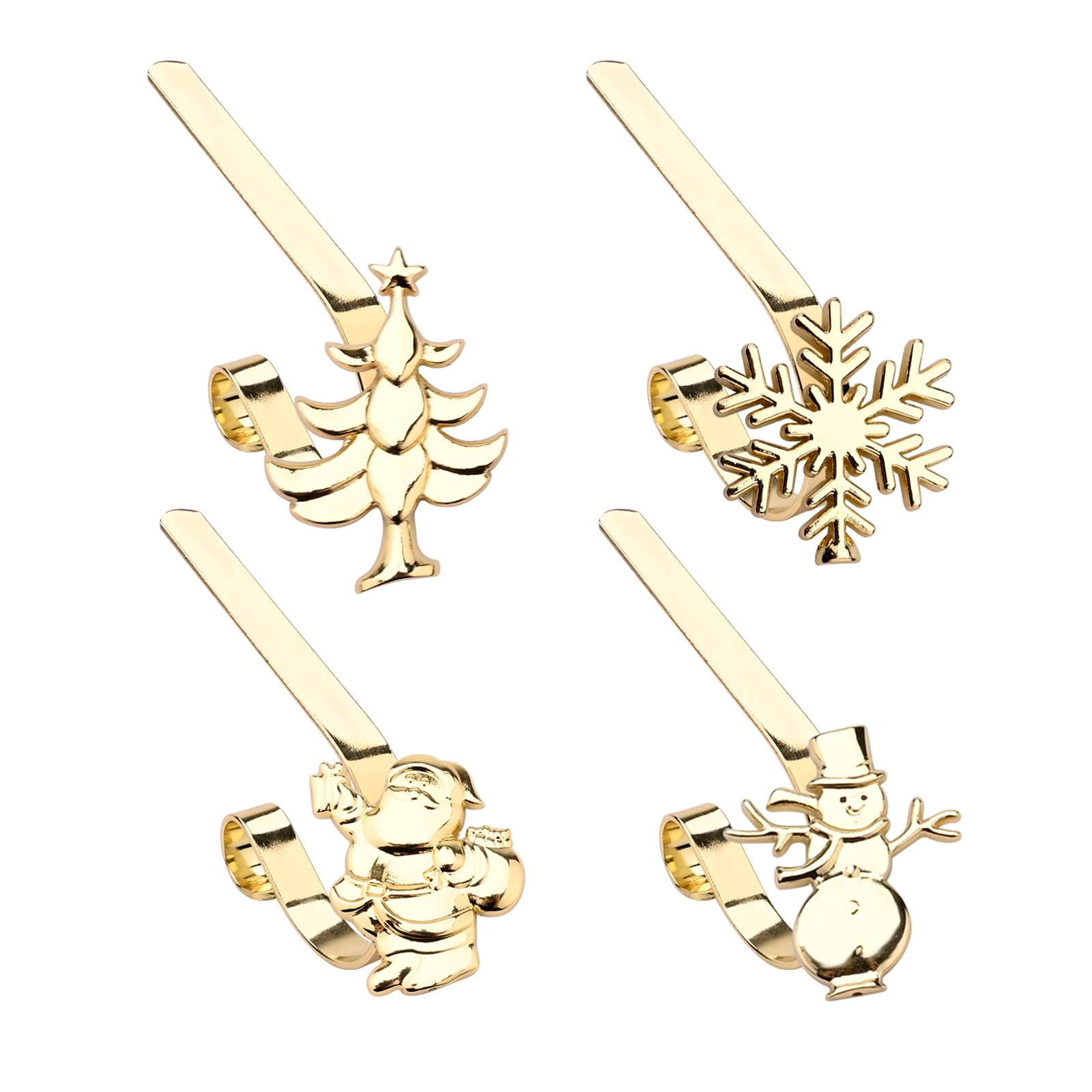 Ganci Per Calze Di Natale - 4 Pezzi In Metallo, Per Camino, Tavolo, Decorazioni Natalizie