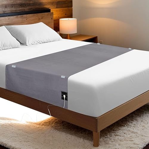 Miniatura 7 de Sábanas de tierra, media sábana encimera de 24 x 110 pulgadas, se adapta a todos los tamaños de cama, sábanas conductoras con cable y clips,