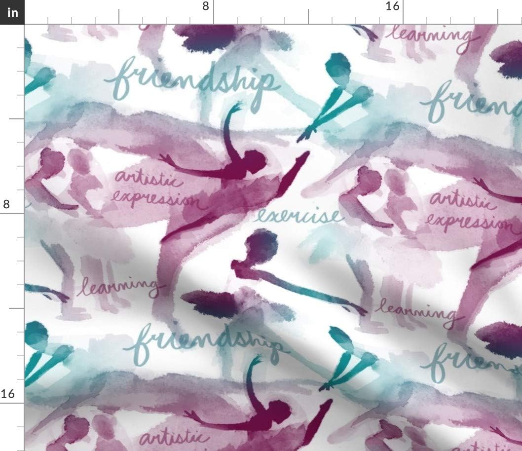 Spoonflower Fabric - Ballet Class Dance School Artistic Girls Printed on Petal Signature Cotton Fabric by The Yard - Sewing Quilting Apparel Crafts Decor