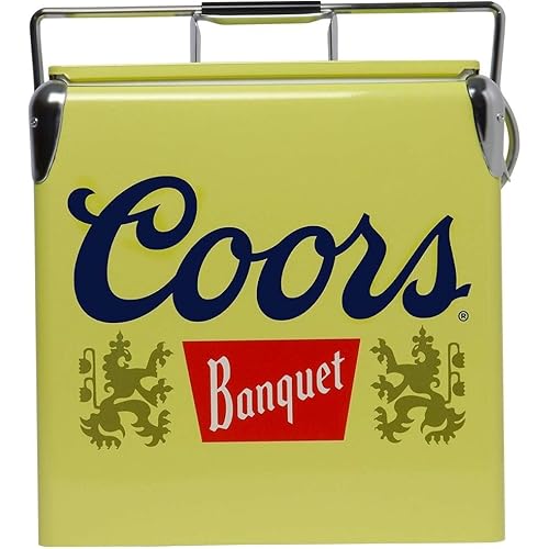 Banquet Retro Ice Chest Cooler with Bottle Opener 13 L /14 Quart Vintage Style Ice Bucket for Camping, Picnic, Beach, RV, BBQs, Tailgating,Fishing by Koolatron