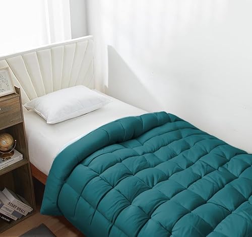 Edredón de plumón ligero alternativo color verde azulado individualindividual XL
