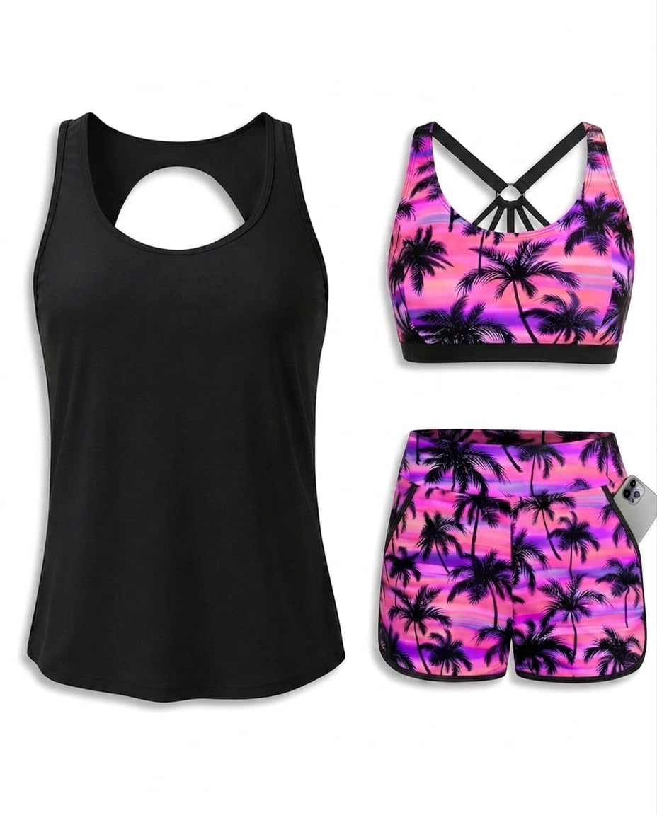 Talisea 3 Piece Tankini with Shorts