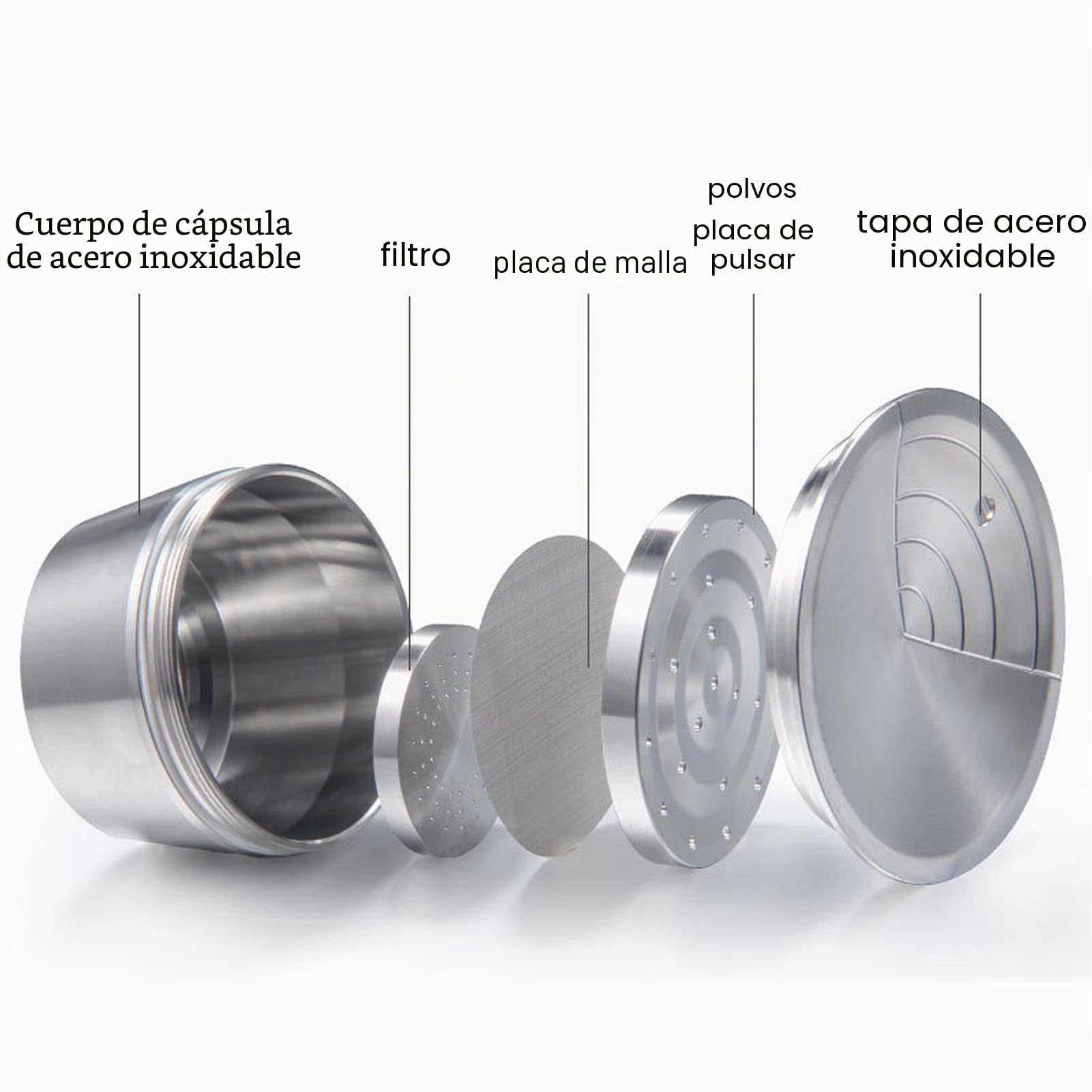 Cápsulas de café Reutilizables de Acero Inoxidable para EDG DG325,