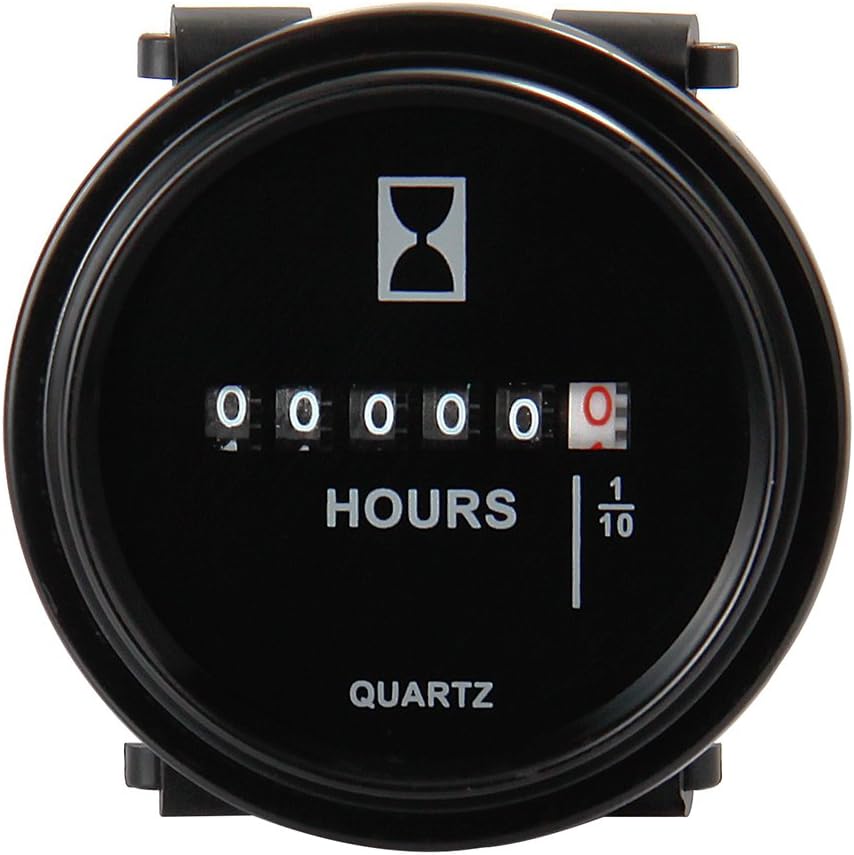 AIMILAR Professional Mechanical Hour Meter with Motor 6-80V DC / 110-250V AC for Boat, Car, ATV, UTV, Snowmobile, Lawnmower, Tractor, Generator
