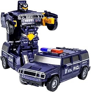 Transforming Robot Model Toy Car, Transforming Robot Car Toys with Led Light, 2 in 1 Transforming Robot Transforming Car, RC Racing Car 360° Rotation Transforming RC Car Robot Toys for Kids (A)