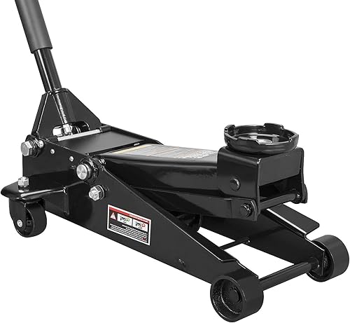 WOLF Gato hidráulico de acero resistente para serviciopiso con bomba de elevación rápida de doble pistón, capacidad de 3 toneladas (6,000 libras),