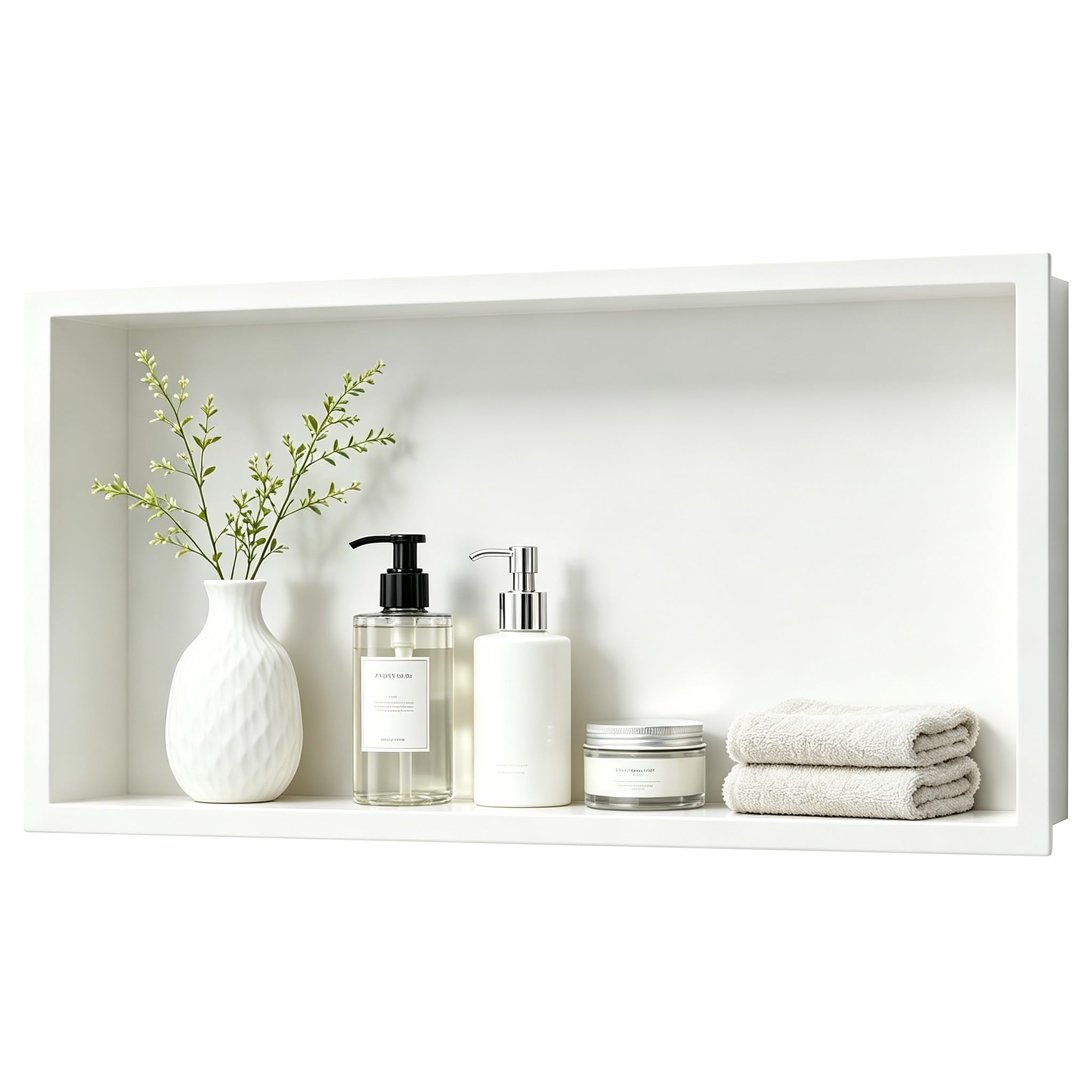 Bernkot Shower Niche 304 Stainless Steel 60 cm ร 30 cm ร 10 cm White for Bathroom Storage, No Tiles Required