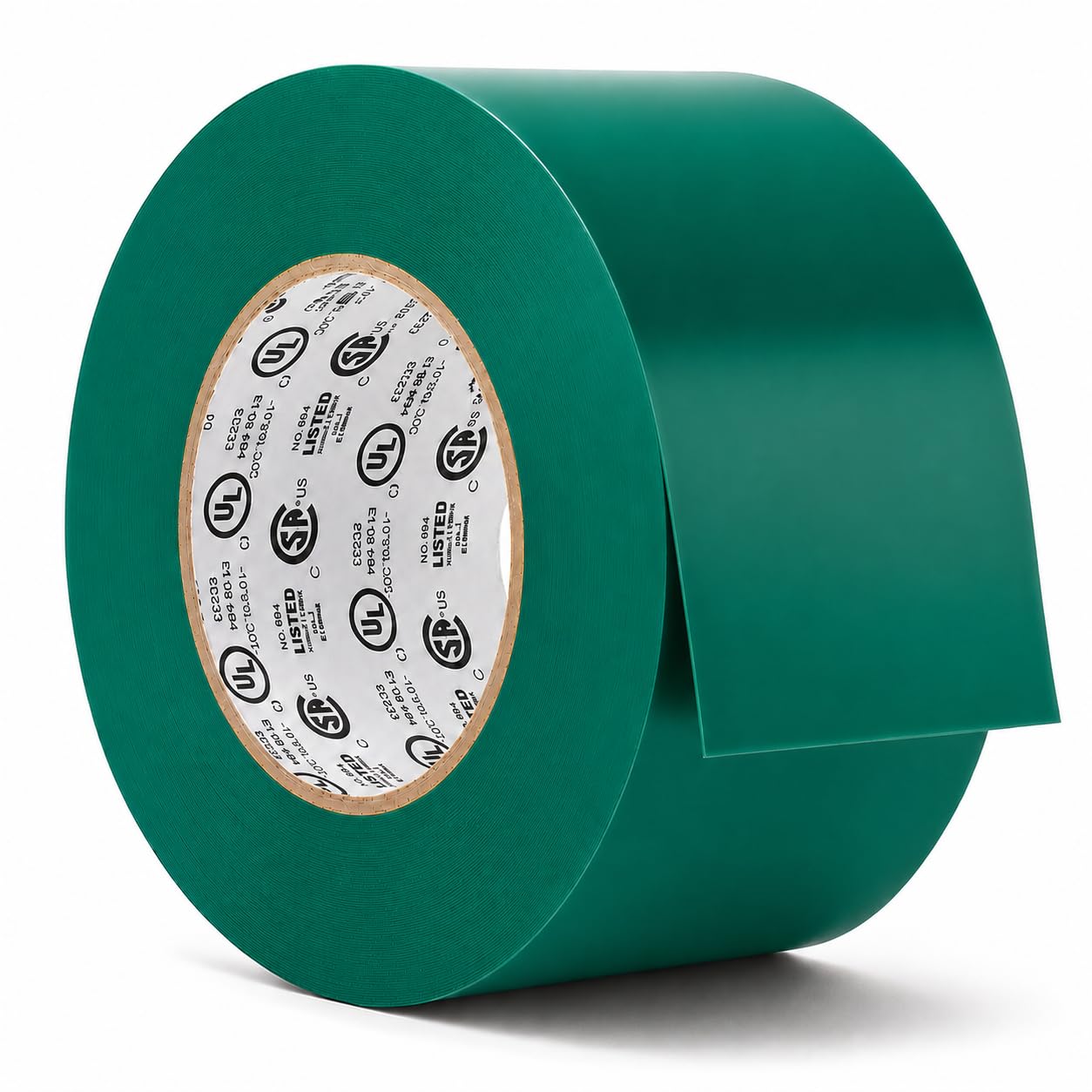 GGR Supplies EL-766AW Green General Purpose Electrical Tape, 2 Inch x 66 Feet, 7 Mil PVC, UL/CSA Listed Core, 600V Flame-Retardant Insulation for Wire Splicing, Bundling &amp; Color Coding, Pack of 1