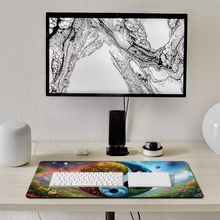 Tappetino Mouse Gaming XXL 1600 x 800 mm Tappetino Antiscivolo Sottomano Da Scrivania Per Mouse e Tastiera, Con Base In Gomma Antiscivolo, Lavabile, Mouse Pad Albero della vita, Regalo per Uomo L-867