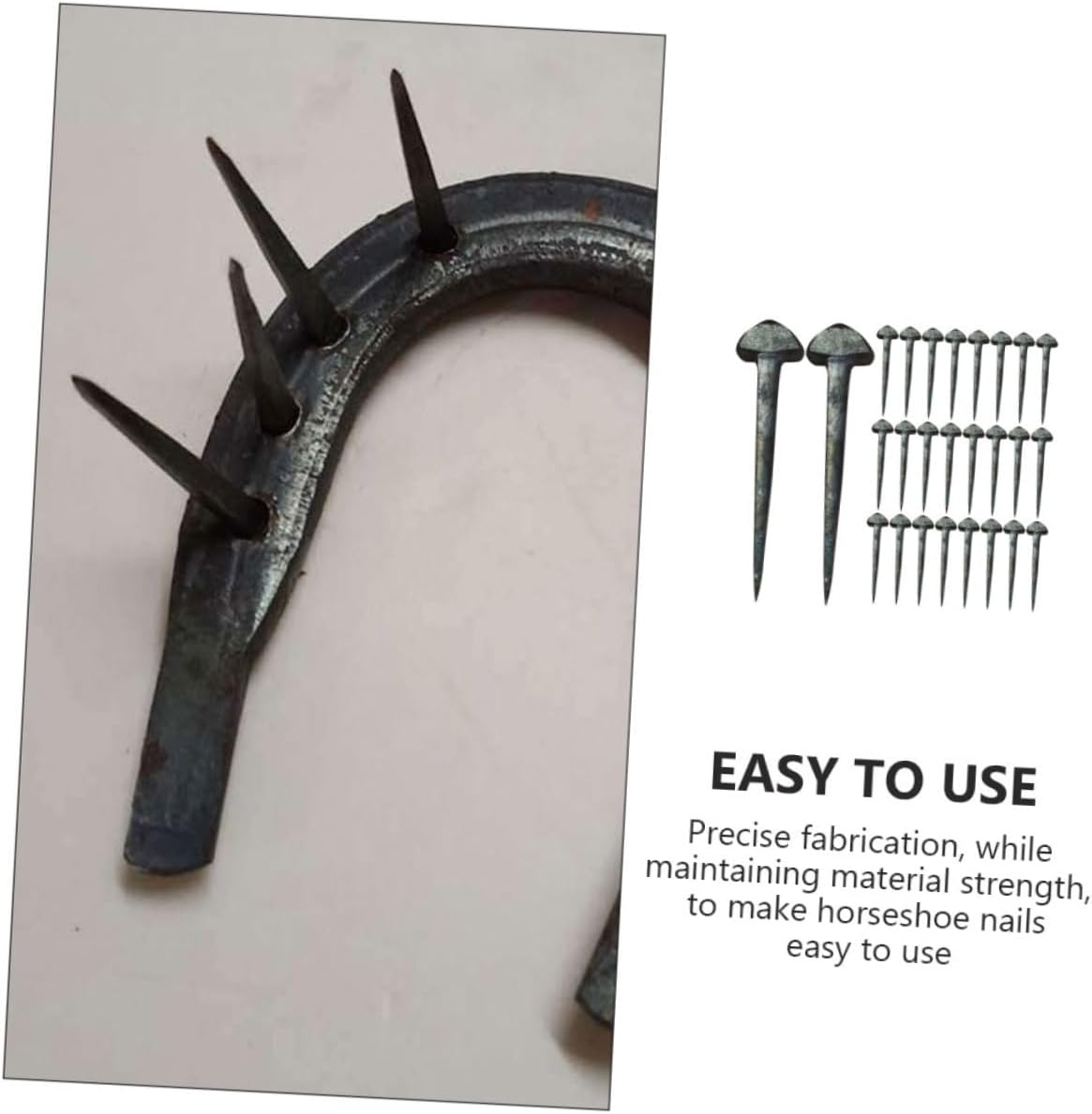 YARNOW 50pcs Iron Horseshoe Nails Durable Hoof Fixator Tools for Equestrian Use Reliable Horseshoe Nails for and Farrier Needs