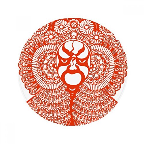 Masque opéra chinois tapis rond antidérapant de sol multicolore 50cm en polyester
