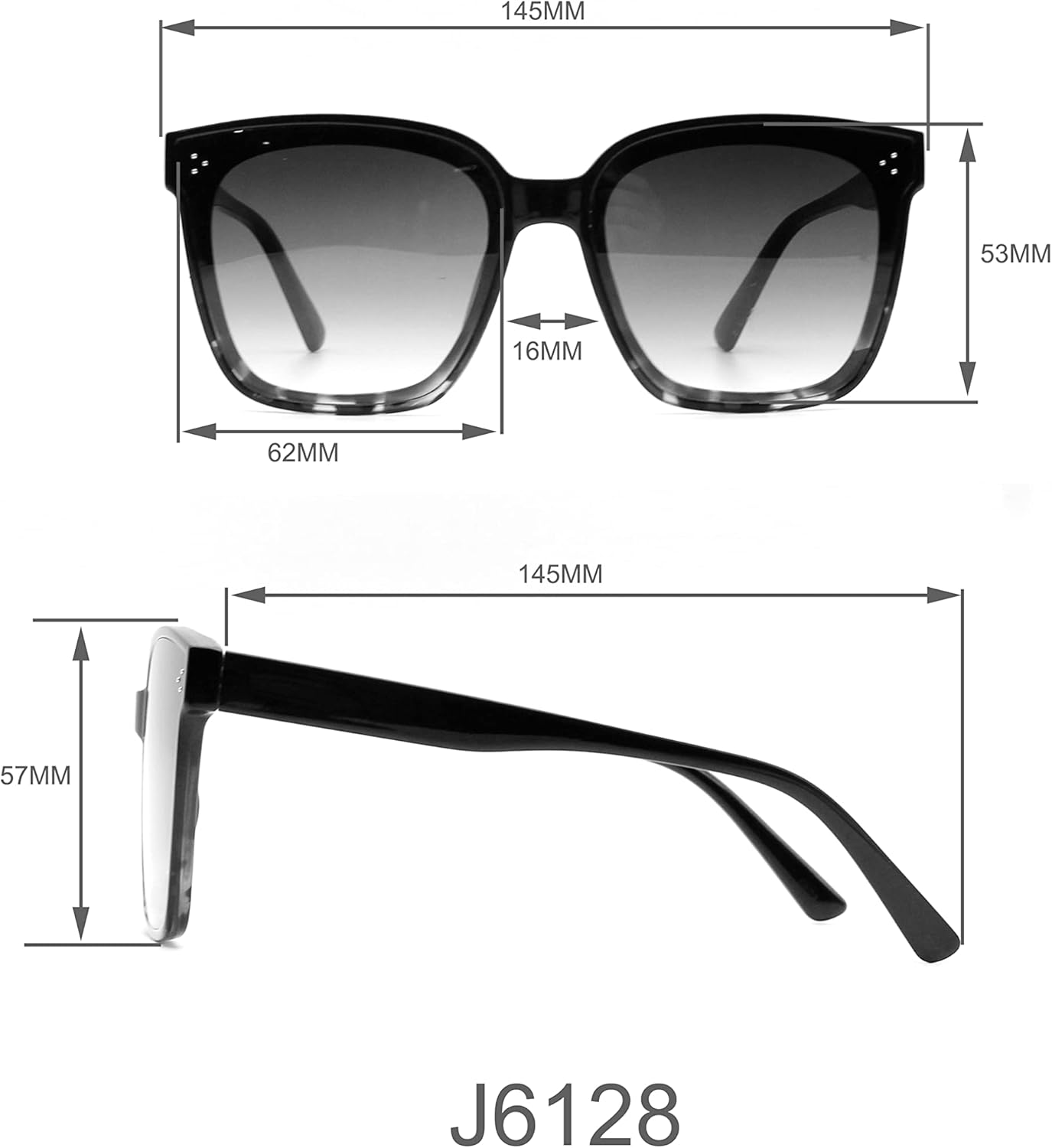 essica Simpson Women's J6214 Oversized Cat Eye Square Sunglasses - Image 5