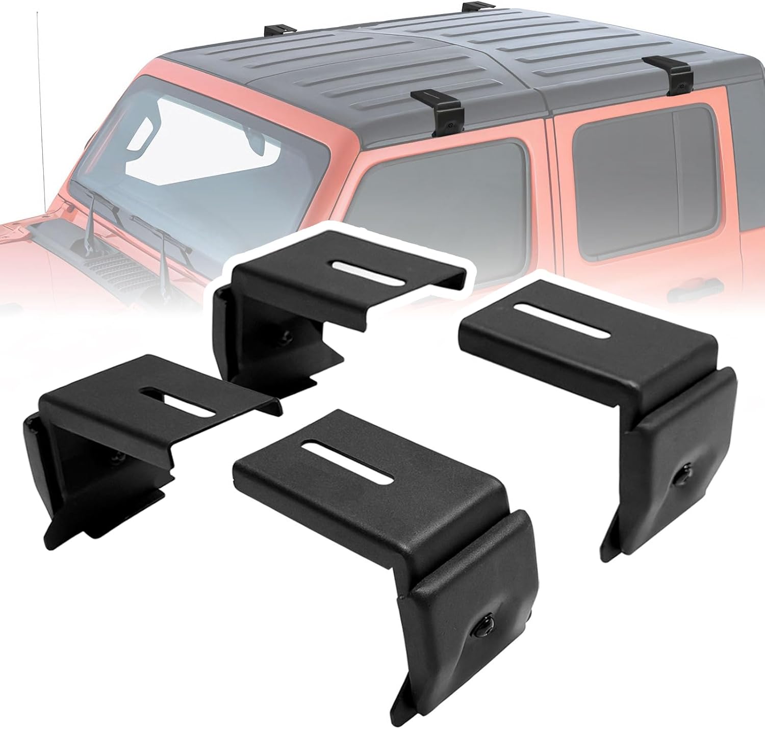 Roof Rack Mounting Brackets Compatible with Wrangler JL JK 2007-2024, Gladiator JT, Cherokee XJ 1984-2001, Heavy Duty Steel, 4Pcs