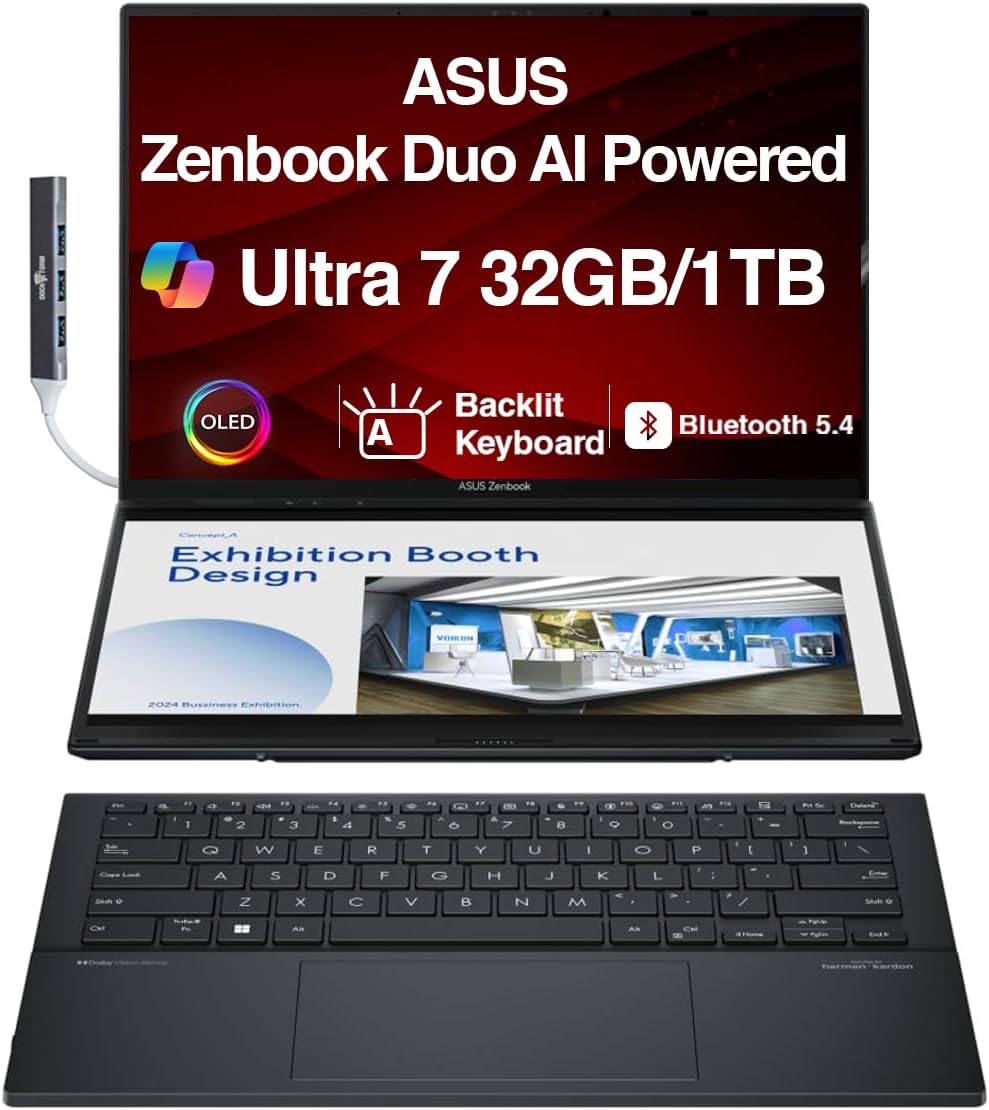 ASUS Zenbook Duo AI Powered 2-in-1 Laptop