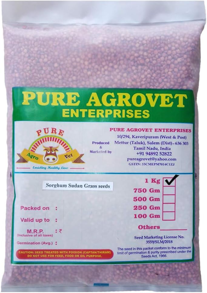 PURE AGROVET ENTERPRISES Sorghum Sudan Grass seeds for 1 Kg