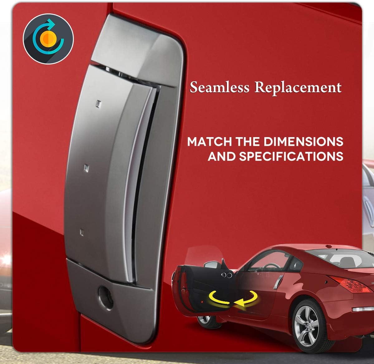 A-Premium Outside Exterior Door Handle Compatible with Nissan 350Z 2003-2009 Z33 Series, Engine Code: VQ35DE, Front Right Passenger Side, Replace# 80606-CD01E, 80607-CD41E